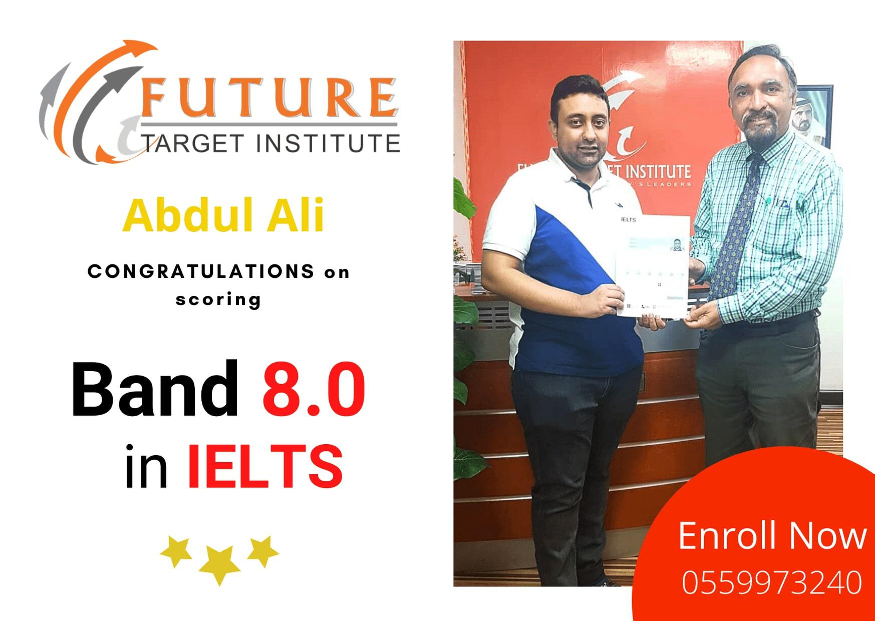 Mr Abdul Ali who improved on his weak areas in the IELTS Reading Practice Test with our preparation course.