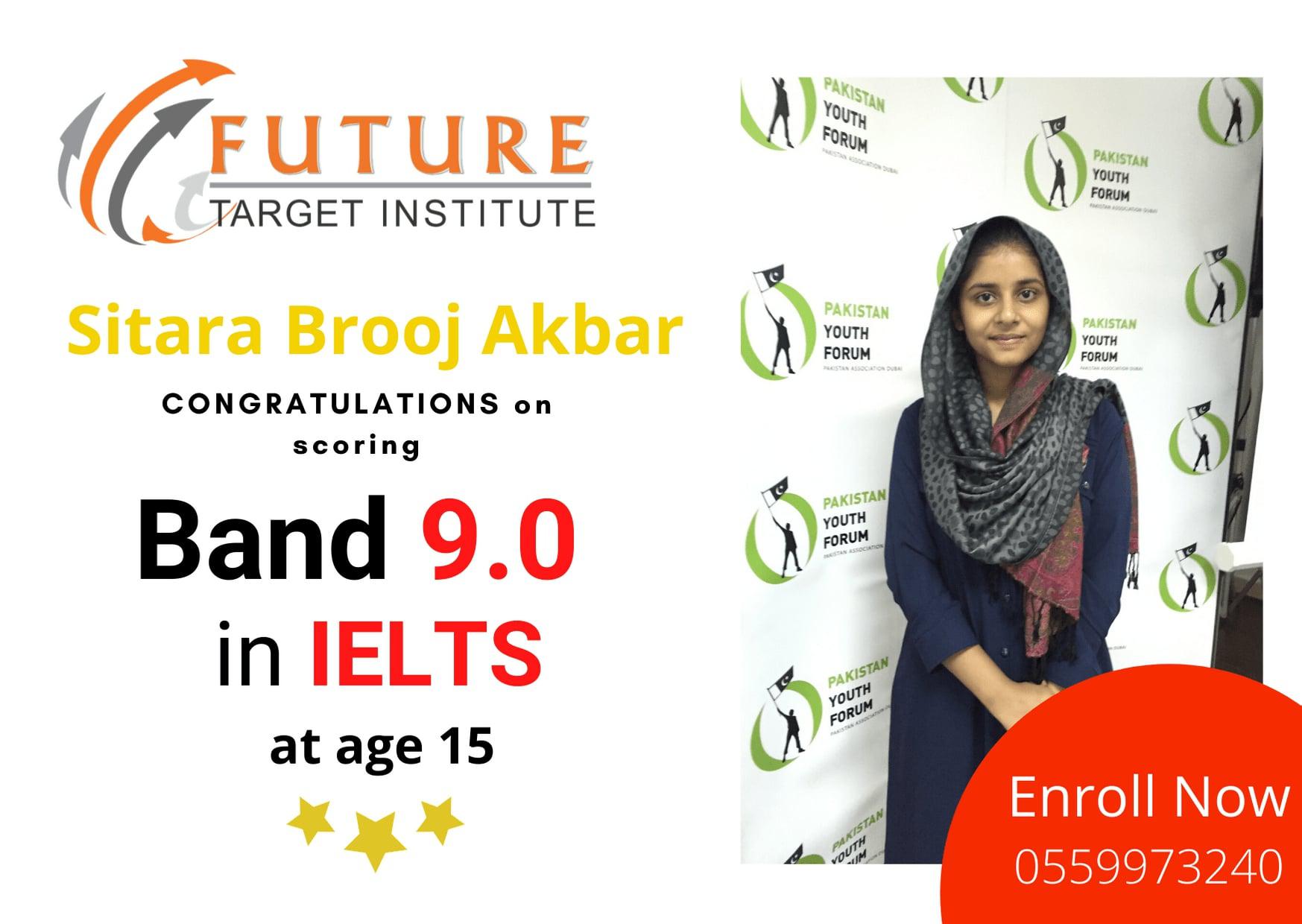 Future Target Institute's student scored Band 9 in the IELTS General Training Exam with the British Council in Dubai with the help of IELTS Practice Test.