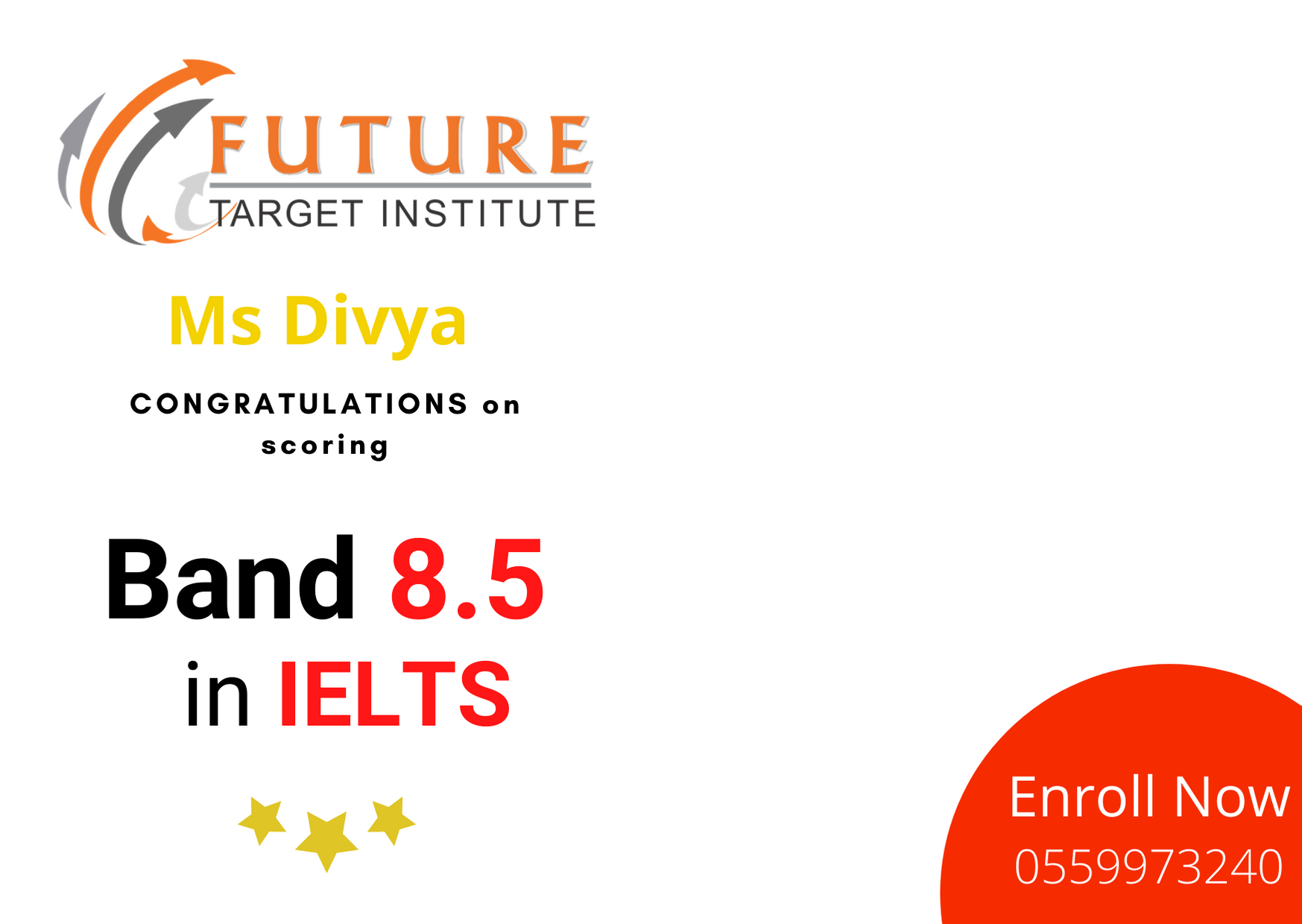 The success story of Mr Ankur who scored Band 8.5 in the IELTS Result with the help of the Certified British Council Teachers at Future Target Institute Dubai.